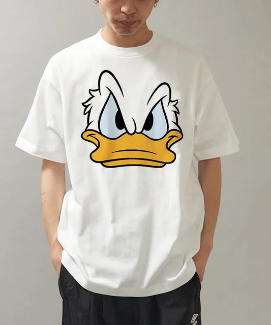 Disney Donald Duck Animated Character Print T-shirt Boys and Girls Casual Popular Short-sleeved Family Parent-child Clothing